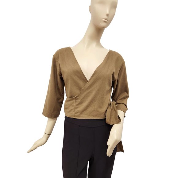 OZMA Tops - Ozma 100% Raw Silk Wrap Top